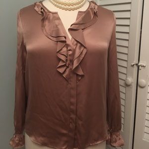 Joie- Jayanne B Rose Colored Silk Blouse